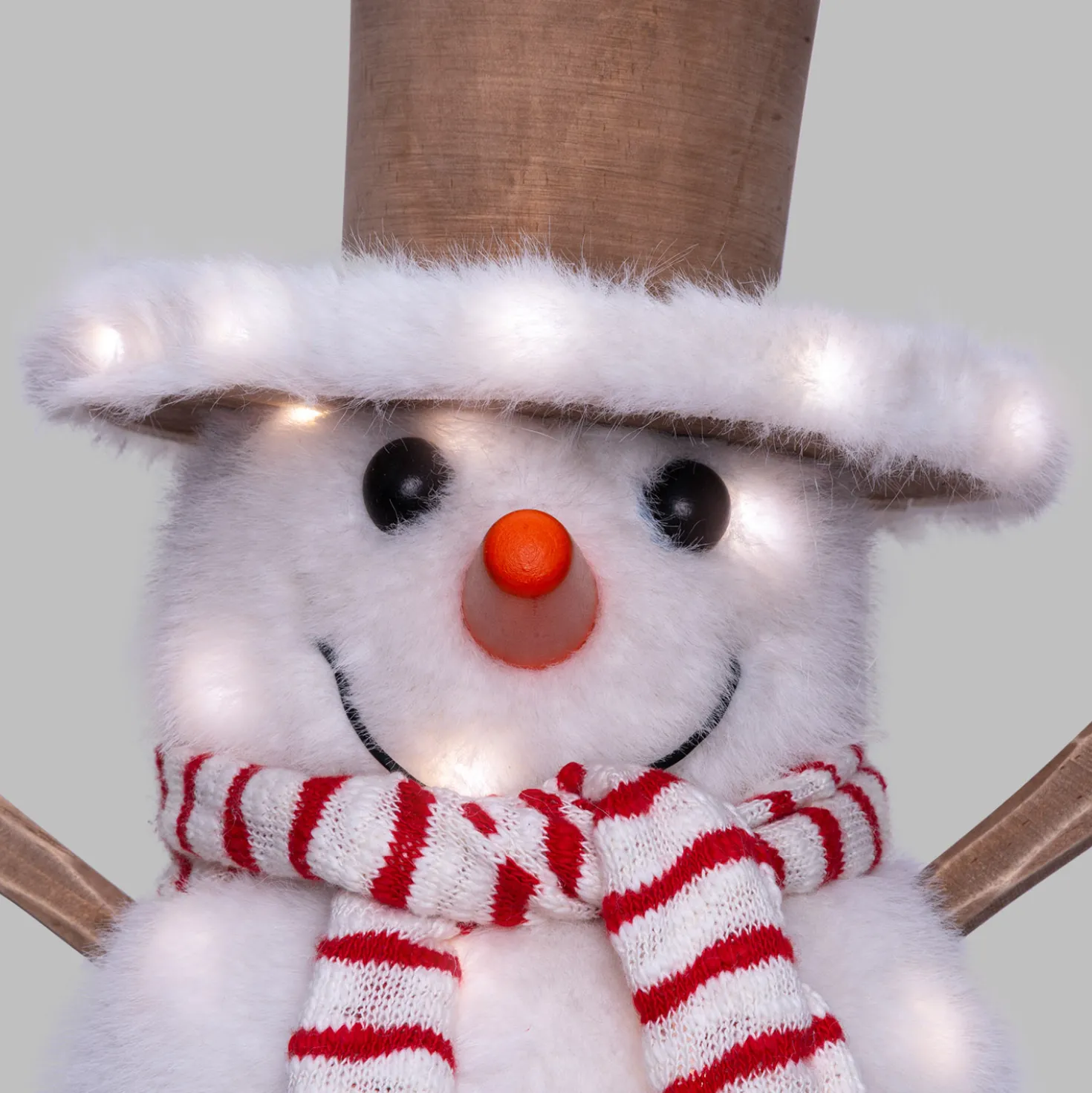 SnowPazzo luminoso 3D in legno, h 30 cm, Dual Color MicroLED bianco caldo e bianco freddo, uso interno