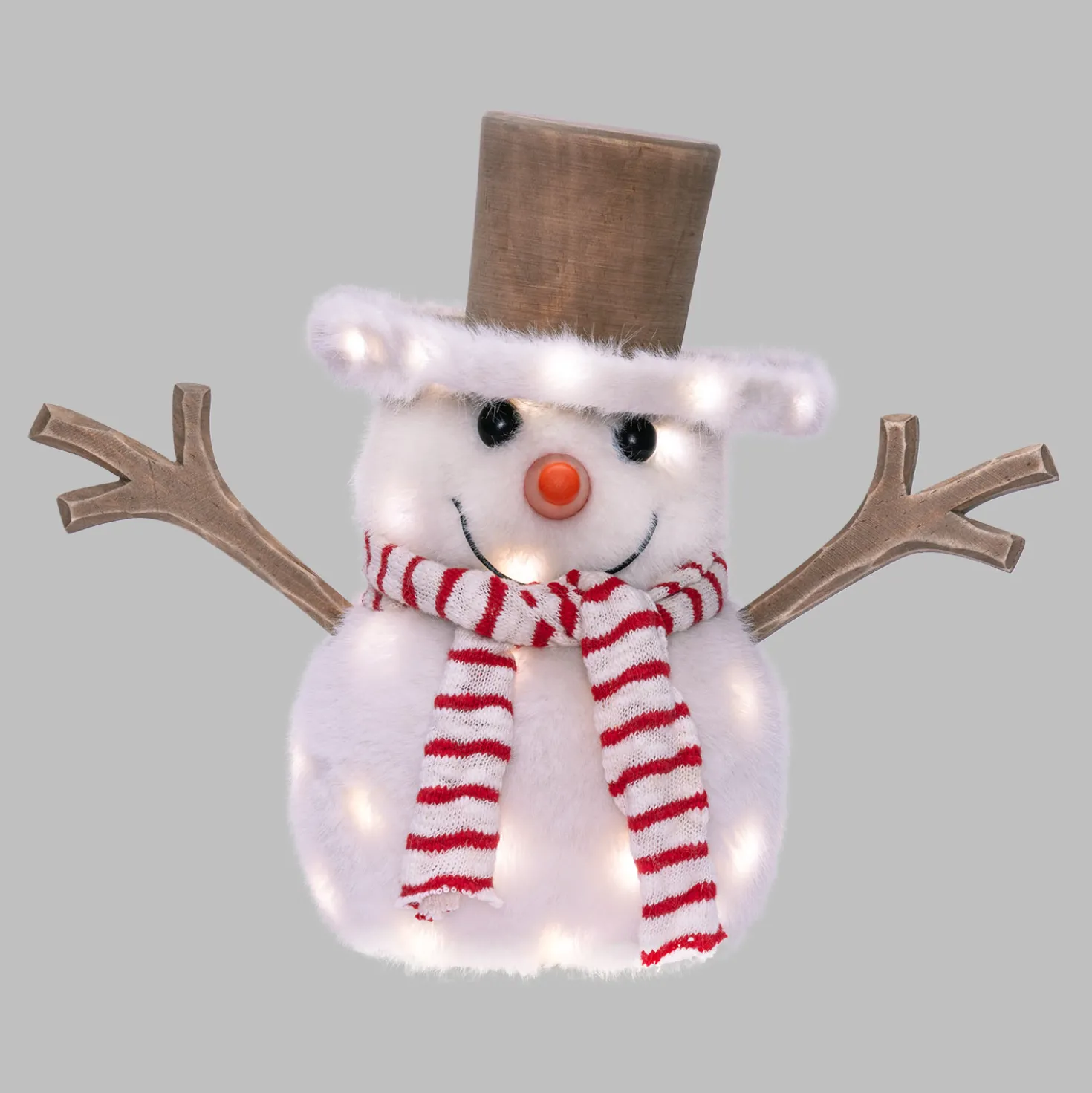 SnowPazzo luminoso 3D in legno, h 30 cm, Dual Color MicroLED bianco caldo e bianco freddo, uso interno