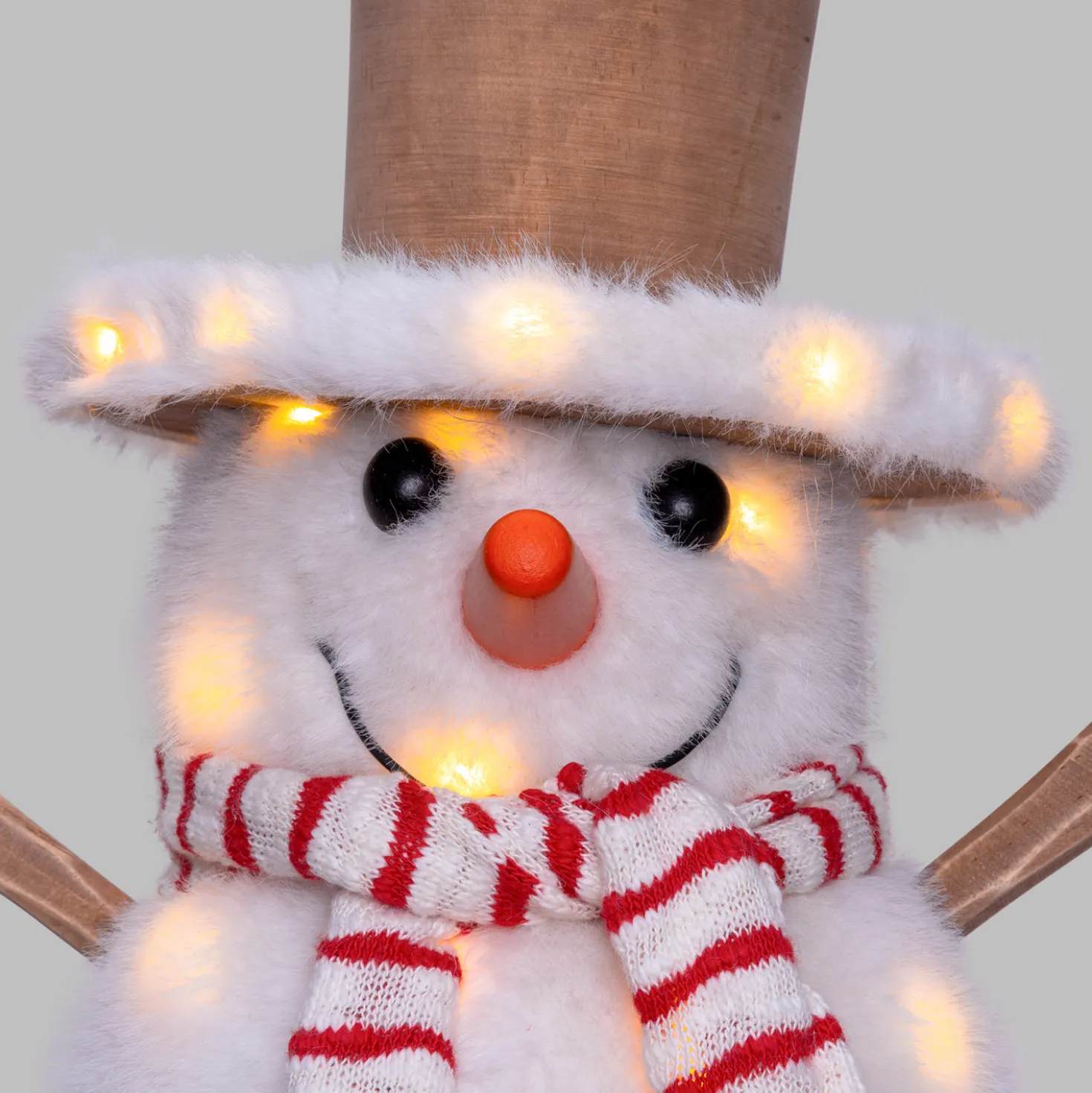 SnowPazzo luminoso 3D in legno, h 30 cm, Dual Color MicroLED bianco caldo e bianco freddo, uso interno