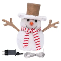 SnowPazzo luminoso 3D in legno, h 30 cm, Dual Color MicroLED bianco caldo e bianco freddo, uso interno