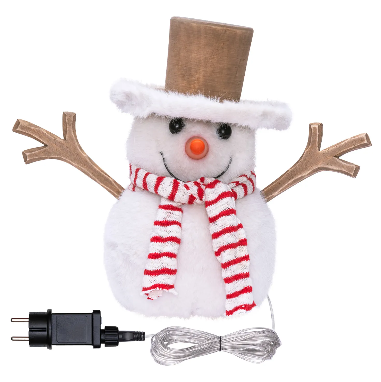 SnowPazzo luminoso 3D in legno, h 30 cm, Dual Color MicroLED bianco caldo e bianco freddo, uso interno