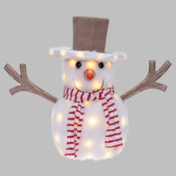 SnowPazzo luminoso 3D in legno, h 40 cm, Dual Color MicroLED bianco caldo e bianco freddo, uso interno