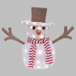 SnowPazzo luminoso 3D in legno, h 40 cm, Dual Color MicroLED bianco caldo e bianco freddo, uso interno
