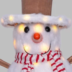 SnowPazzo luminoso 3D in legno, h 40 cm, Dual Color MicroLED bianco caldo e bianco freddo, uso interno