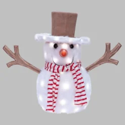 SnowPazzo luminoso 3D in legno, h 40 cm, Dual Color MicroLED bianco caldo e bianco freddo, uso interno