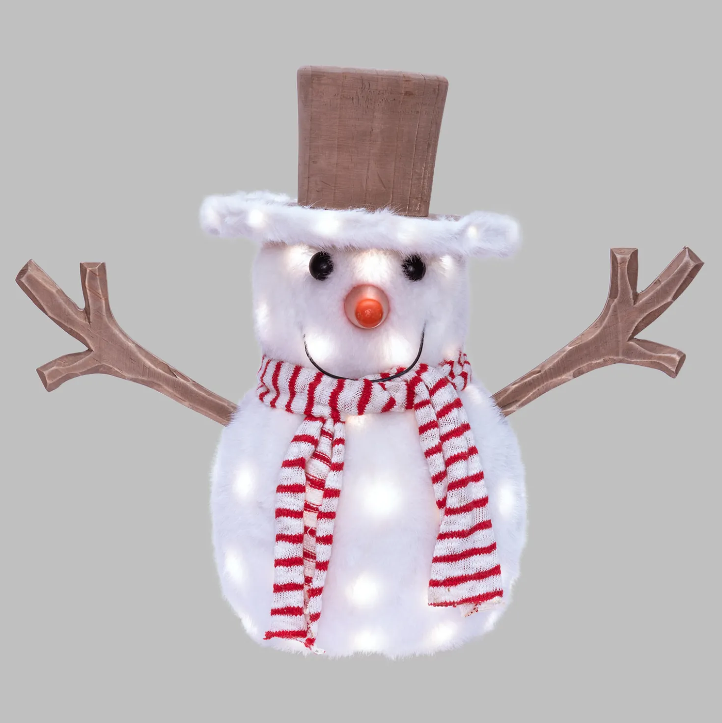 SnowPazzo luminoso 3D in legno, h 40 cm, Dual Color MicroLED bianco caldo e bianco freddo, uso interno