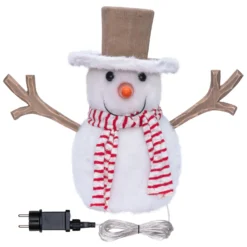 SnowPazzo luminoso 3D in legno, h 40 cm, Dual Color MicroLED bianco caldo e bianco freddo, uso interno