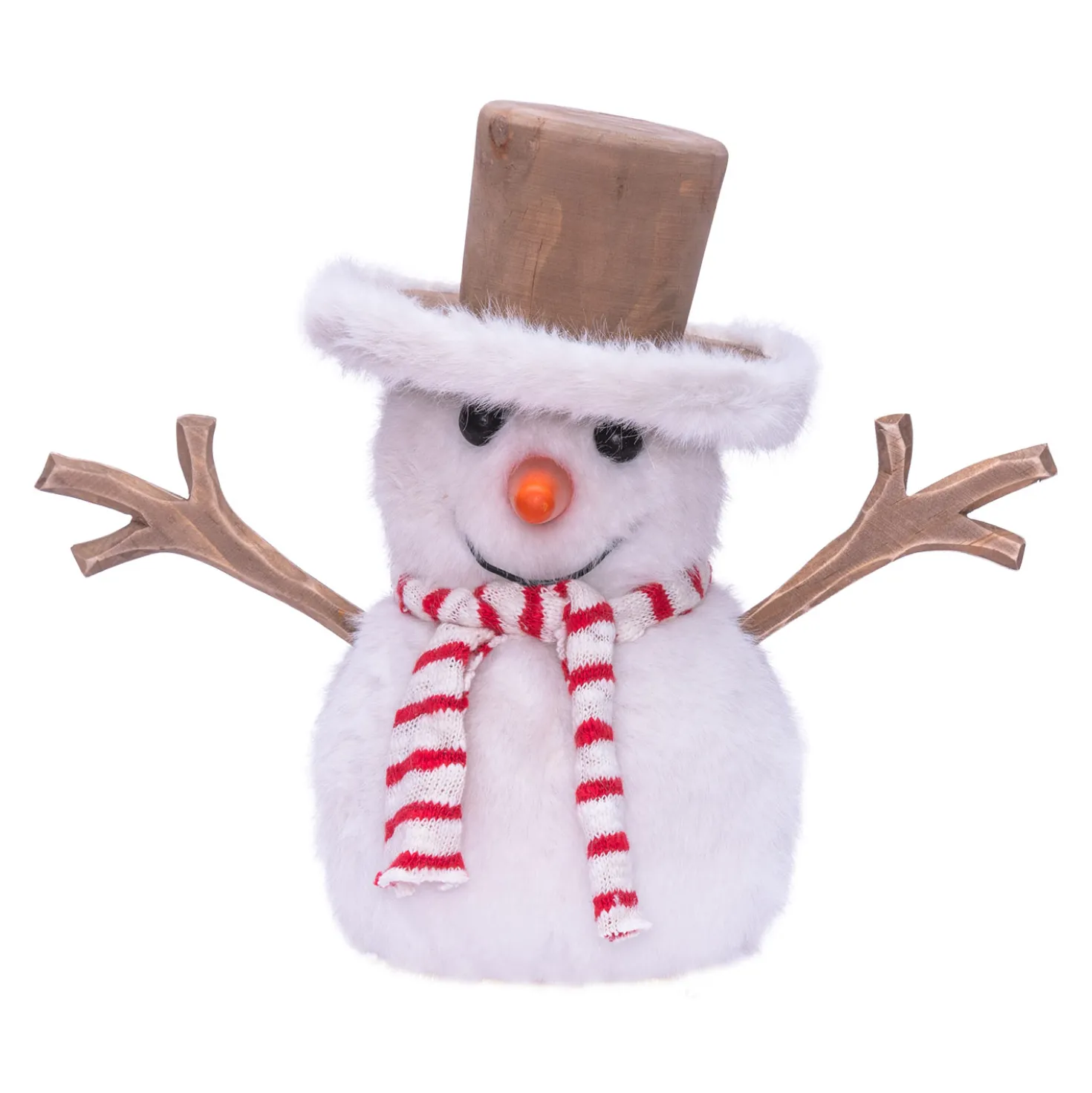 SnowPazzo luminoso 3D in legno a batteria, h 25 cm, Dual Color MicroLED bianco caldo e bianco freddo, uso interno