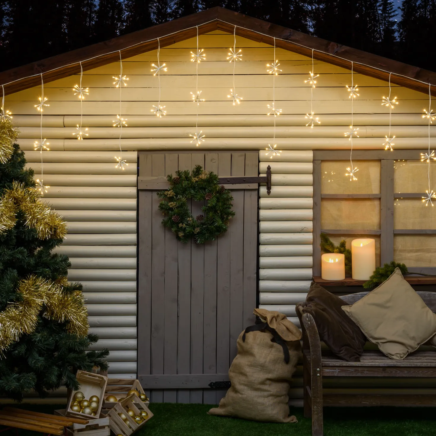 Stalattite Bunch 3 x h 0,7 m, led bianco caldo