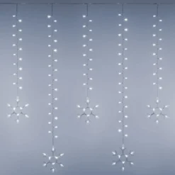 Stalattite con cristalli di neve, h 1,05 m, led bianco freddo