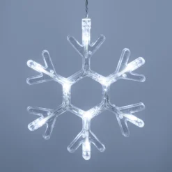 Stalattite con cristalli di neve, h 1,05 m, led bianco freddo