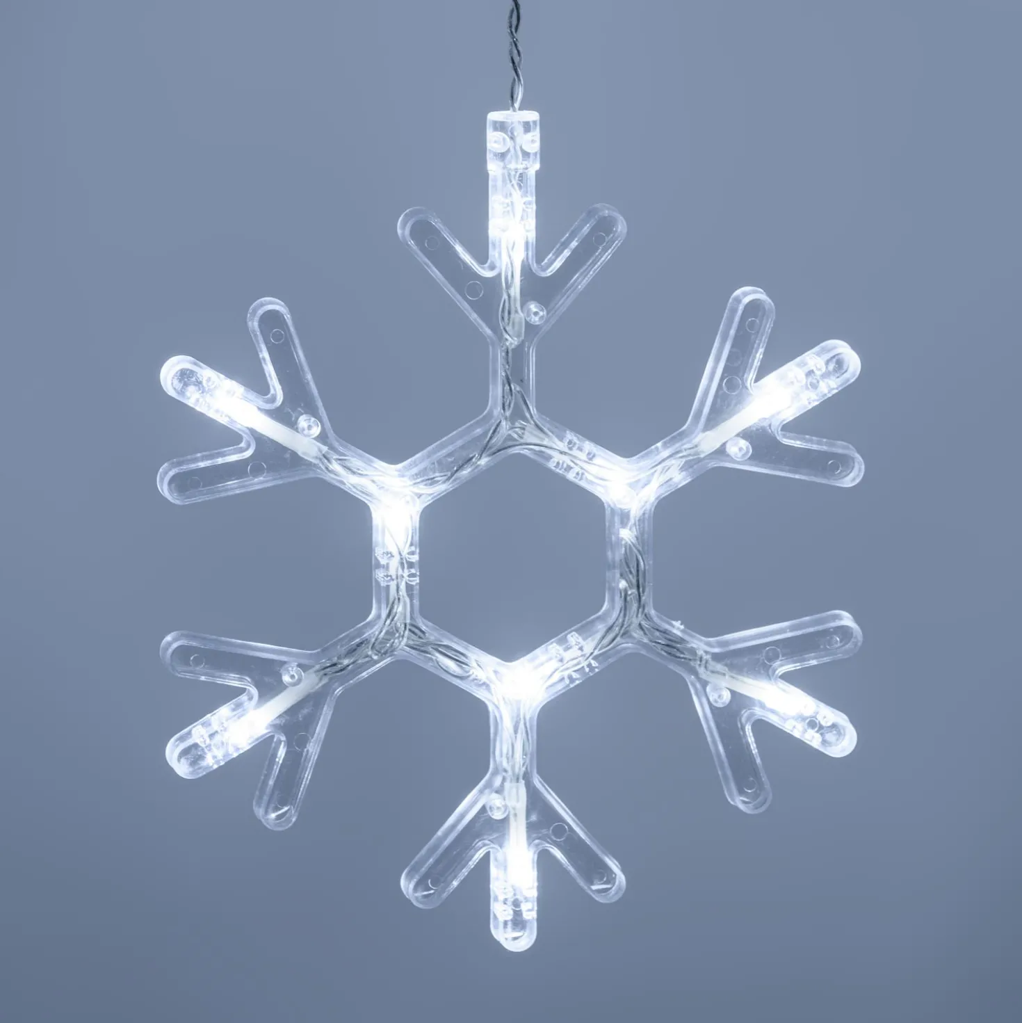 Stalattite con cristalli di neve, h 1,05 m, led bianco freddo