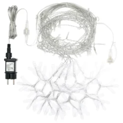 Stalattite con cristalli di neve, h 0,8 m, led bianco freddo