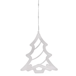 Stalattite con 20 decorazioni stelle e alberi, 4,75 x h 1,15 m, 560 Gocce di Luce, led bianco caldo, cavo trasparente