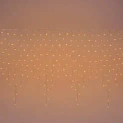 Stalattite Connect+ 2 x h 1,2 m, 220 led bianco caldo, cavo trasparente, prolungabile
