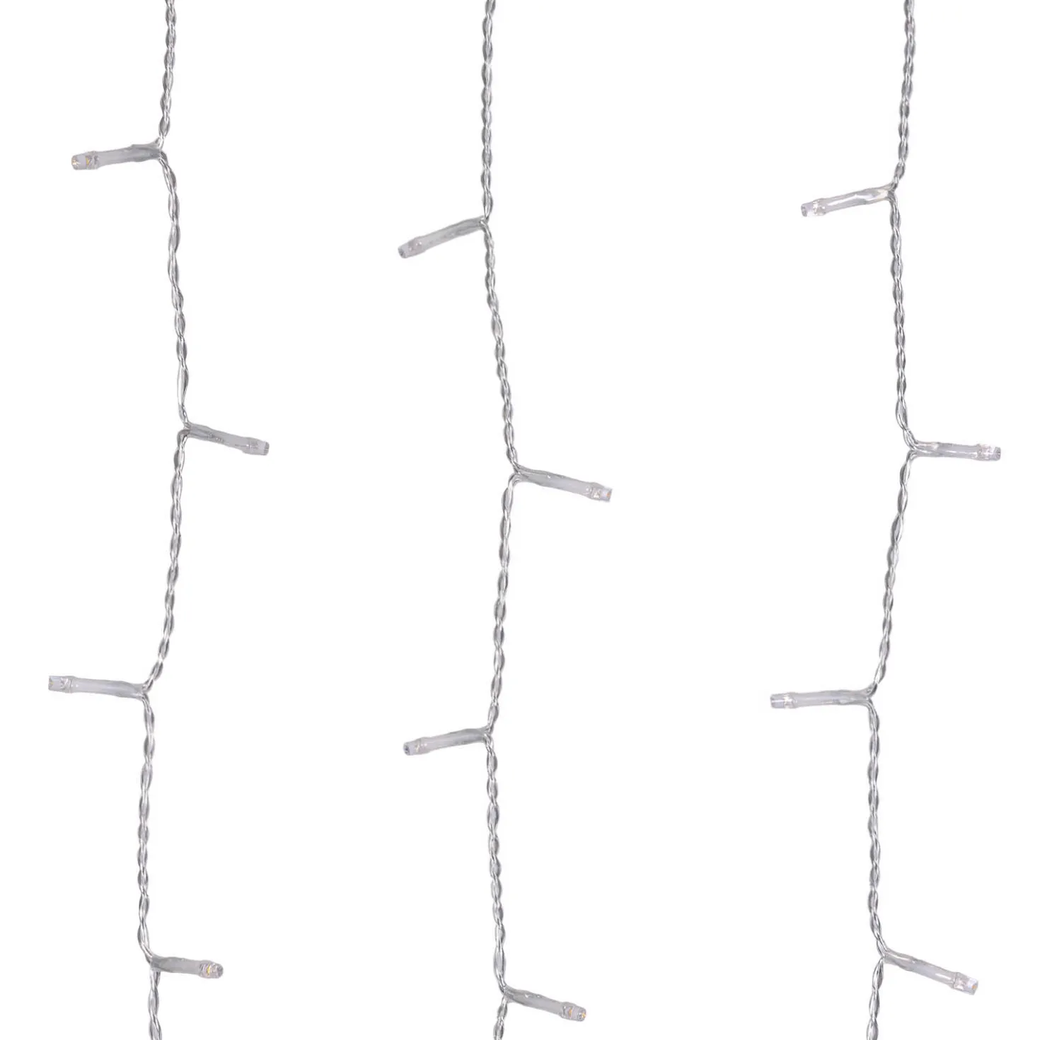 Stalattite Connect+ 5 x h 0,8 m, 350 led bianco caldo, cavo trasparente, prolungabile