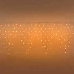 Stalattite Connect+ 5 x h 0,8 m, 350 led bianco caldo, cavo trasparente, prolungabile