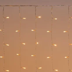 Stalattite Connect+ 5 x h 1,2 m, 550 led bianco caldo, cavo trasparente, prolungabile
