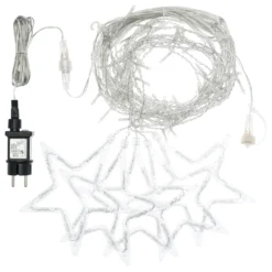 Stalattite con stelle, h 0,8 m, led bianco caldo e bianco freddo