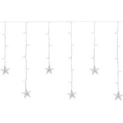 Stalattite con 10 stelle, 2 x h 0,7 m, 90 led bianco caldo
