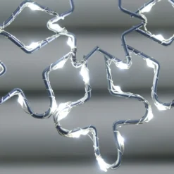 Stalattite decorata con cristalli di neve 3,2 x h 0,8 m, 728 microled bianco freddo