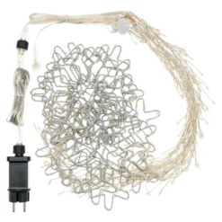 Stalattite decorata con cristalli di neve 3,2 x h 0,8 m, 728 microled bianco freddo