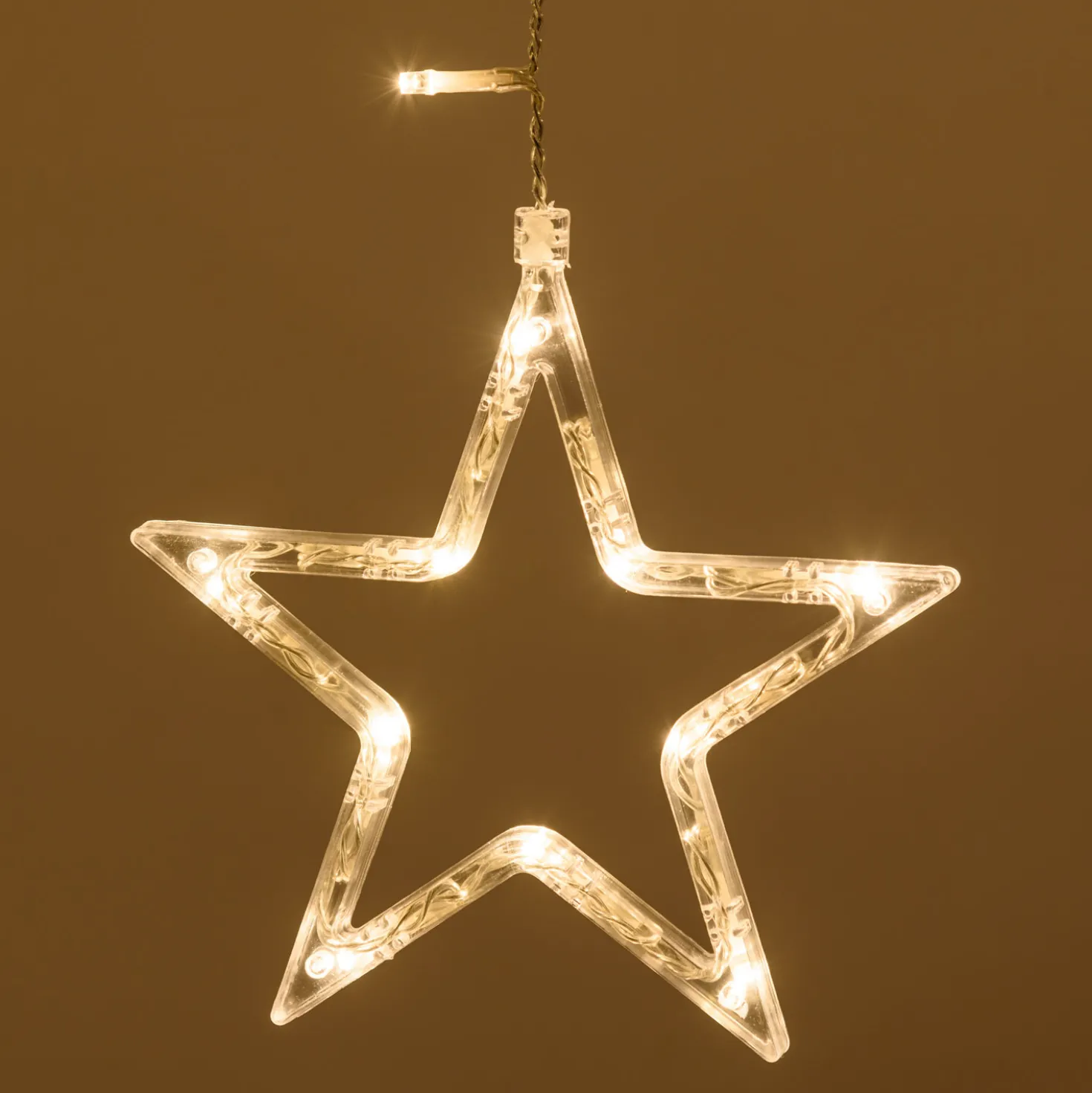 Stalattite decorata con stelle, 5 x h 1,05 m, 620 led bianco caldo