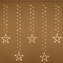 Stalattite decorata con stelle, 5 x h 1,05 m, 620 led bianco caldo