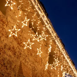Stalattite decorata con stelle, 5 x h 1,05 m, 620 led bianco caldo