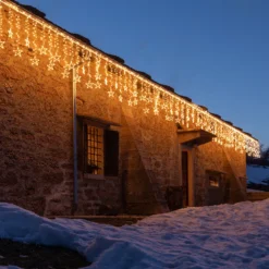 Stalattite decorata con stelle, 5 x h 1,05 m, 620 led bianco caldo