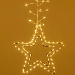 Stalattite decorata con stelle 3,2 x h 0,8 m, 950 microled bianco caldo