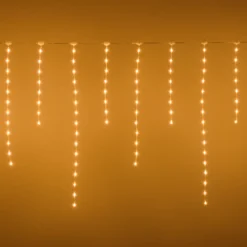 Stalattite effetto nevicata h 0,8 m, gocce di luce led bianco extra caldo