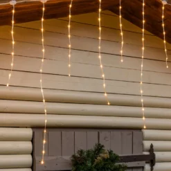 Stalattite effetto nevicata h 0,8 m, gocce di luce led bianco extra caldo