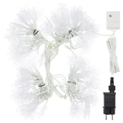 Stalattite 3,75 x h 1 m, 136 fiocchi di neve, led bianco freddo e blu