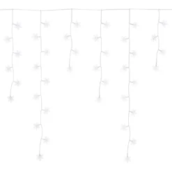 Stalattite 3,75 x h 1 m, 136 fiocchi di neve, led bianco freddo e blu