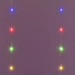 Stalattite 5 x h 0,8 m, 120 Gocce di Luce Dual Color, led bianco caldo e multicolor, cavo trasparente