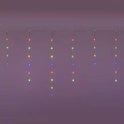 Stalattite 5 x h 0,8 m, 120 Gocce di Luce Dual Color, led bianco caldo e multicolor, cavo trasparente