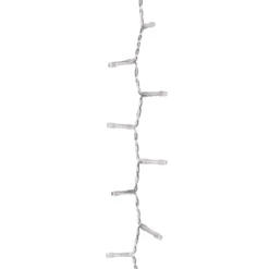 Stalattite 3,4 x h 0,8 m, 384 led bianco caldo, cavo trasparente
