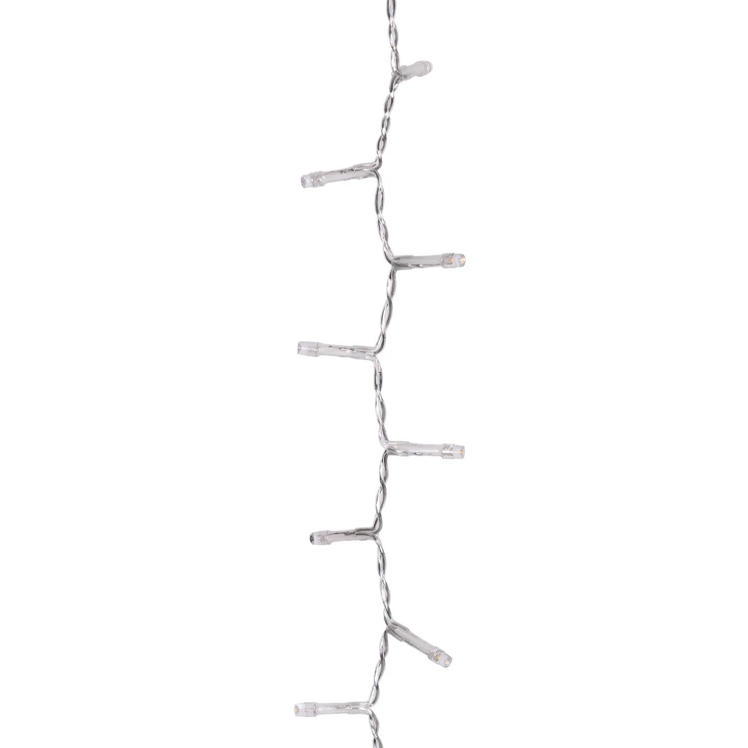 Stalattite 3,4 x h 0,8 m, 384 led bianco caldo, cavo trasparente