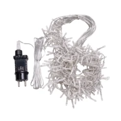 Stalattite 3,4 x h 0,8 m, 384 led bianco caldo, cavo trasparente