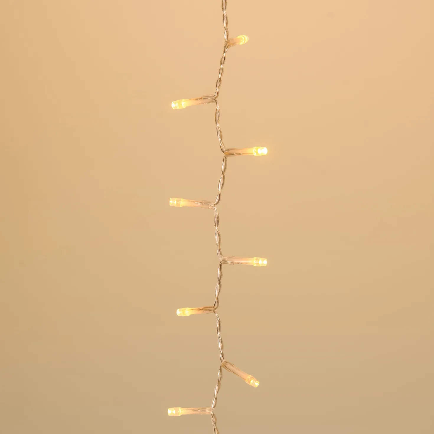 Stalattite 3,4 x h 0,8 m, 384 led bianco caldo, cavo trasparente