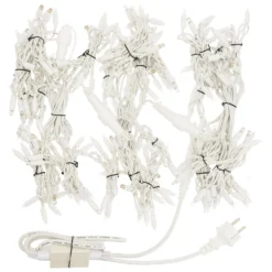 Stalattite 3 x h 1 m, 180 maxiled bianco caldo, cavo bianco, prolungabile, IP67