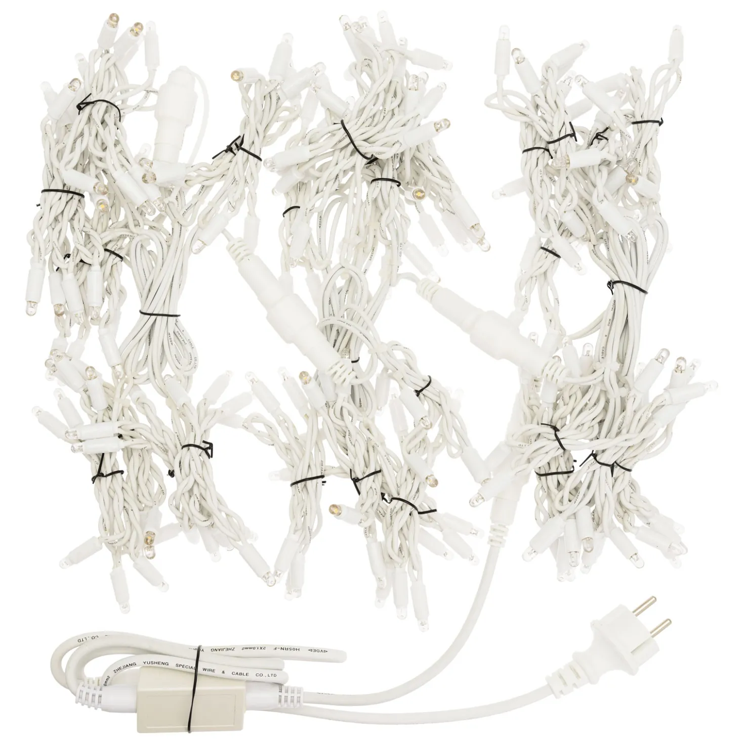 Stalattite 3 x h 1 m, 180 maxiled bianco caldo, cavo bianco, prolungabile, IP67