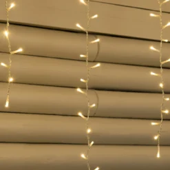 Stalattite 3,4 x h 0,8 m, 384 miniled bianco caldo e bianco extra caldo, cavo trasparente