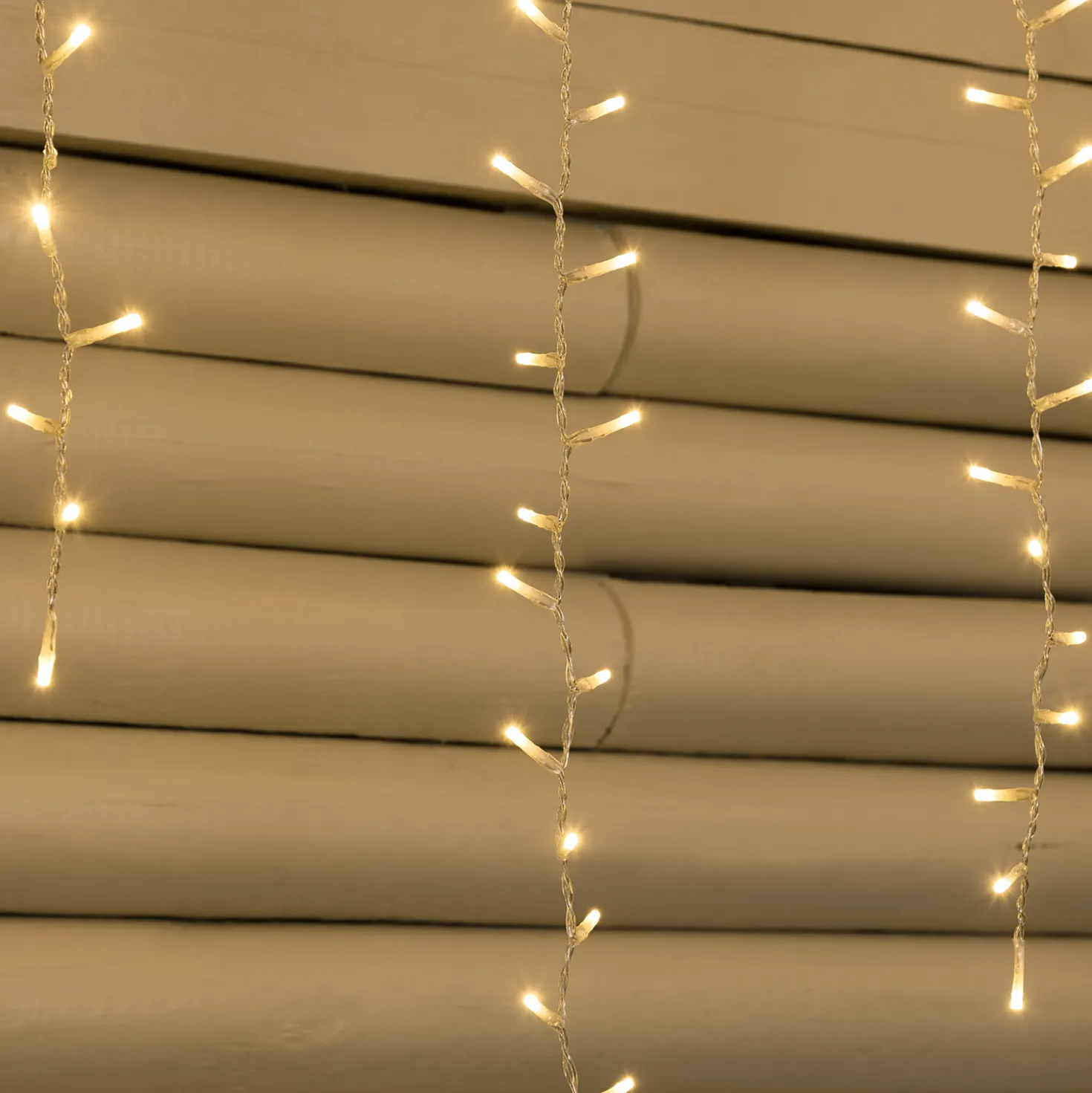 Stalattite 3,4 x h 0,8 m, 384 miniled bianco caldo e bianco extra caldo, cavo trasparente