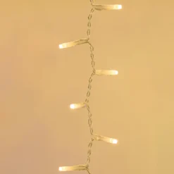 Stalattite 3,4 x h 0,8 m, 384 miniled bianco caldo e bianco extra caldo, cavo trasparente