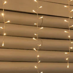 Stalattite 3,4 x h 0,8 m, 384 miniled bianco caldo e bianco extra caldo, cavo trasparente