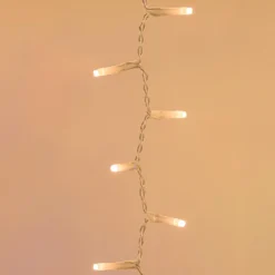 Stalattite 3,4 x h 0,8 m, 384 miniled bianco caldo e bianco extra caldo, cavo trasparente