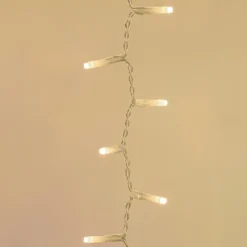 Stalattite 3,4 x h 0,8 m, 384 miniled bianco caldo e bianco extra caldo, cavo trasparente