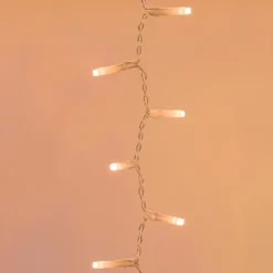 Stalattite 3,4 x h 0,8 m, 384 miniled bianco caldo e bianco extra caldo, cavo trasparente